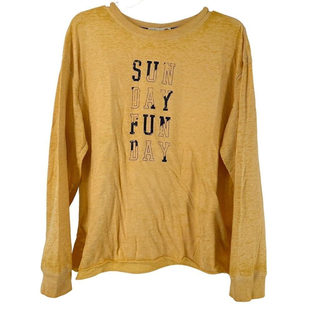 C&C California Top Yellow Burnout Size M Sunday Funday Soft Lounge Relaxed Fit